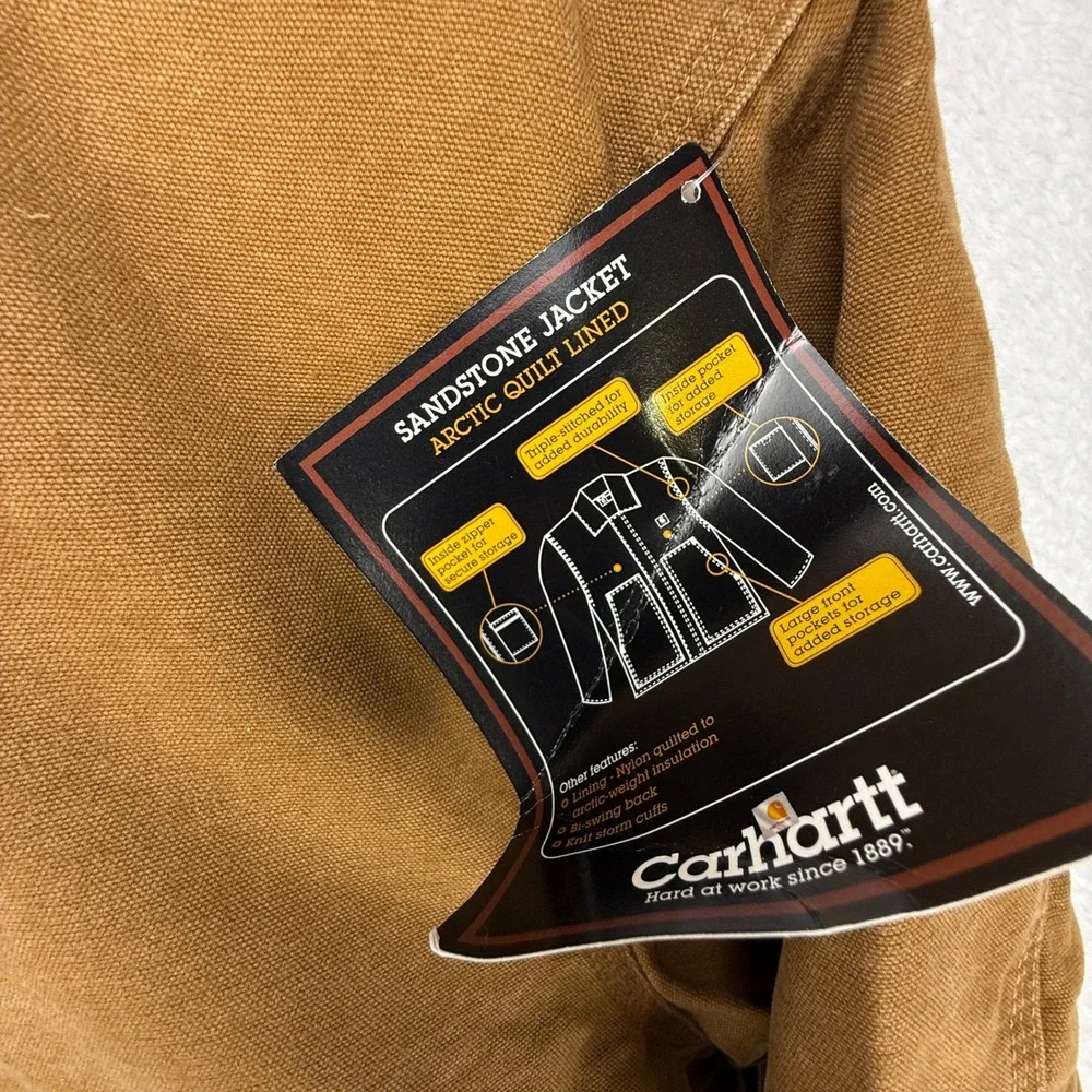 Carhartt Sandstone Jacket Arctic Quilt Lined Mens 2XL J22 BRN Brown NWT NOS